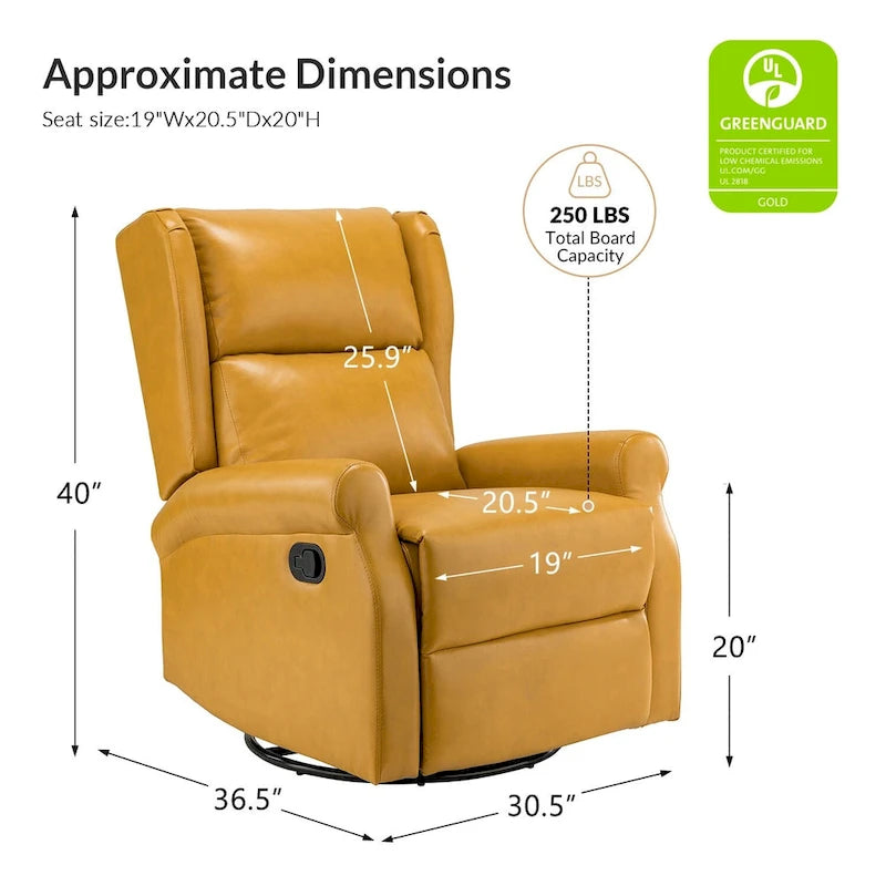 Baksoho Contemporary Faux Leather Swivel Nursery Chair with Metal Base by HULALA HOME