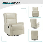 Baksoho Contemporary Faux Leather Swivel Nursery Chair with Metal Base by HULALA HOME