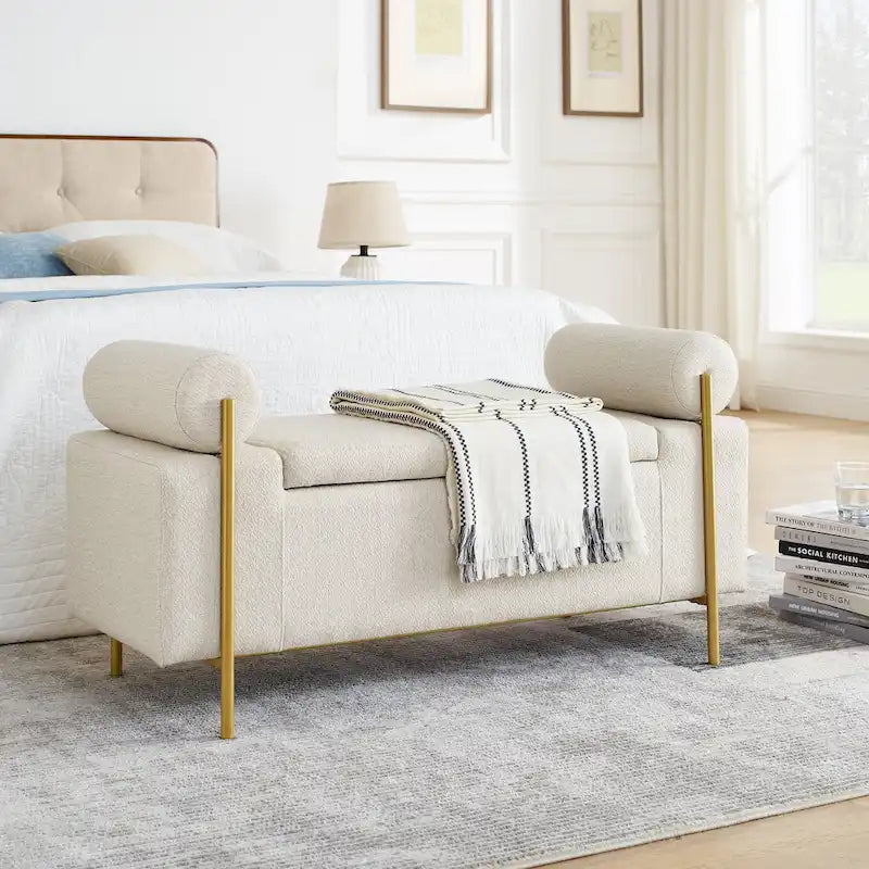 Upholstered Velvet Storage Bench