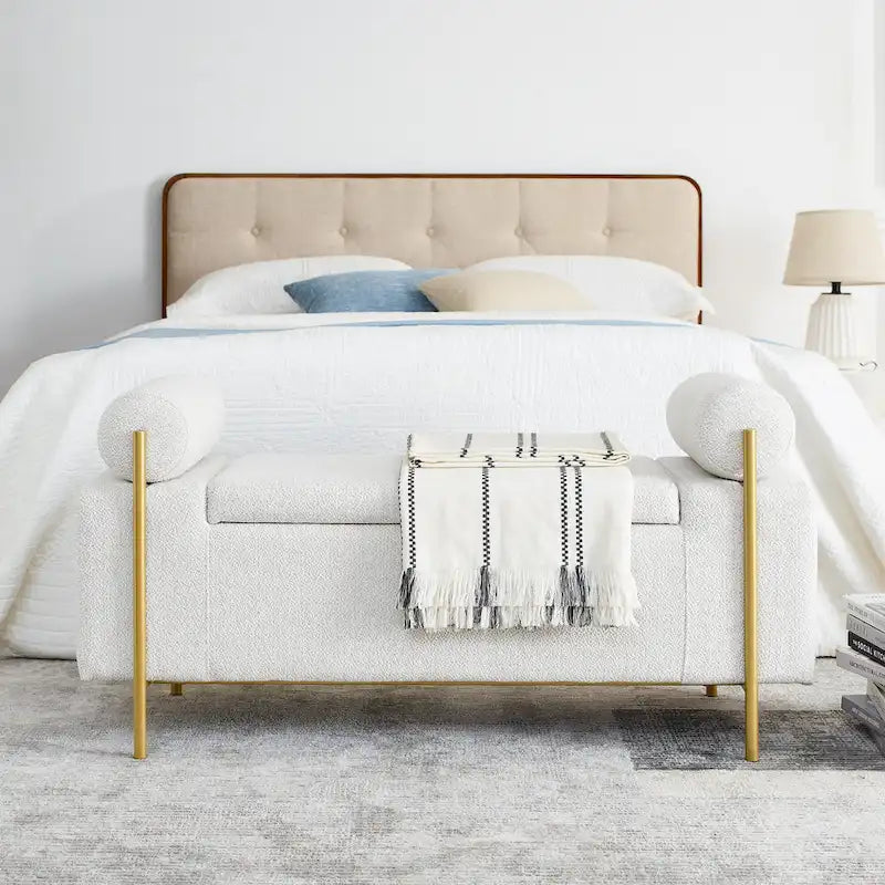 Upholstered Velvet Storage Bench