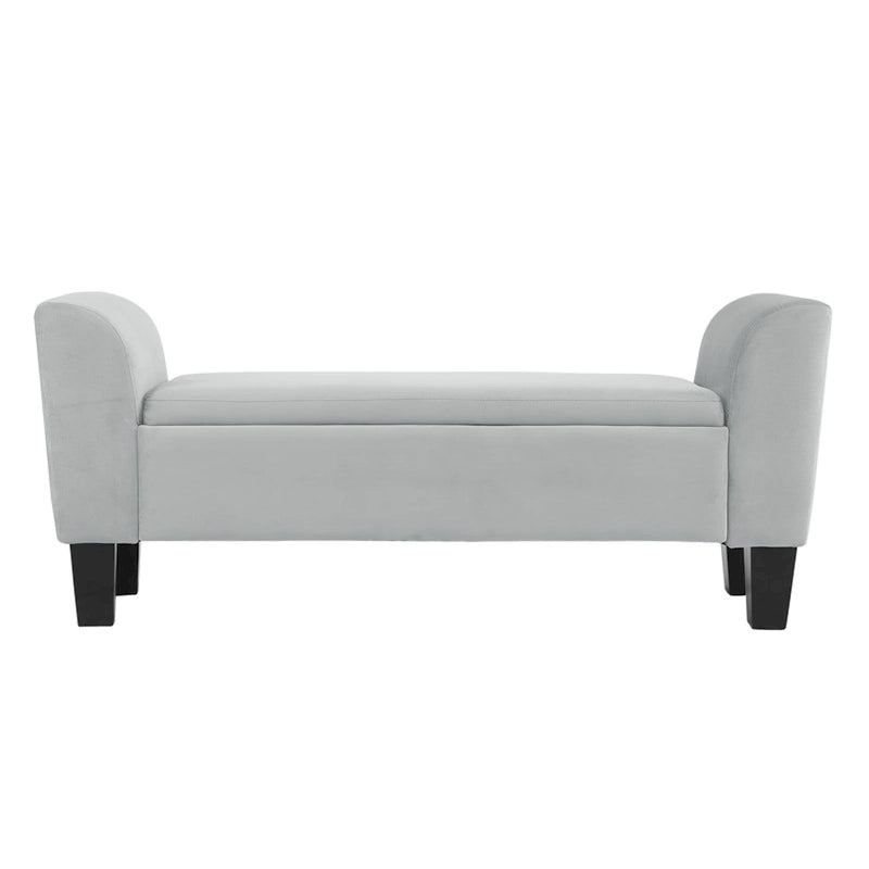 Mila Velvet Ottoman Bench with Storage - 16.5L x 55W x 23H