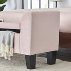 Mila Velvet Ottoman Bench with Storage - 16.5L x 55W x 23H