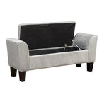 Mila Velvet Ottoman Bench with Storage - 16.5L x 55W x 23H
