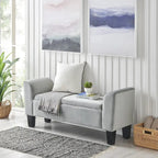 Mila Velvet Ottoman Bench with Storage - 16.5L x 55W x 23H