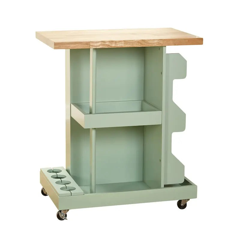 Simple Living Hampton Rolling Kitchen Cart with Wine Storage