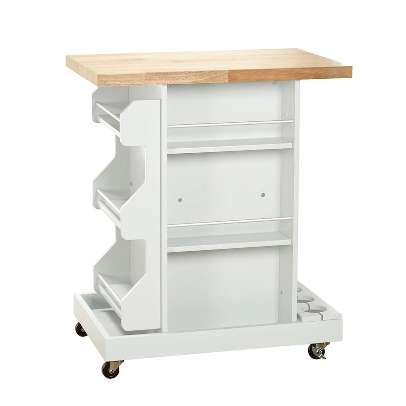 Simple Living Hampton Rolling Kitchen Cart with Wine Storage