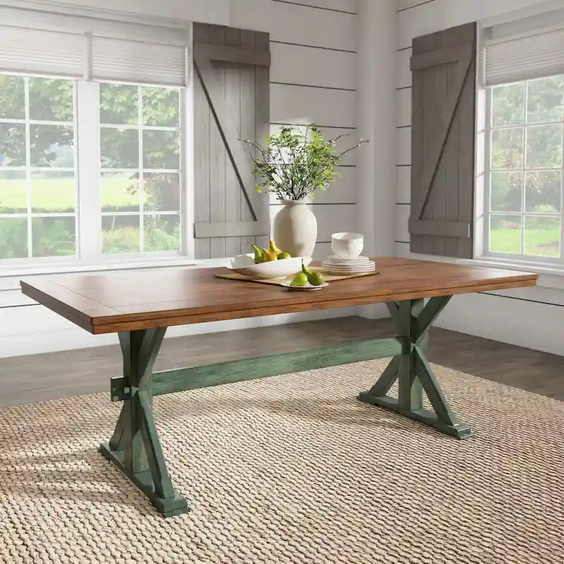 Eleanor 78-inch Oak Dining Table with X-base by iNSPIRE Q Classic