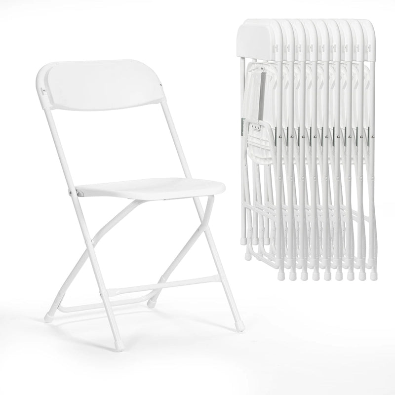  10 Pack Plastic Folding Chair 350lb. Capacity for Events Office Wedding Party Picnic Kitchen Dining