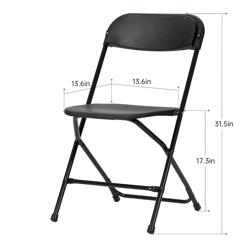 10 Pack Plastic Folding Chair 350lb. Capacity for Events Office Wedding Party Picnic Kitchen Dining