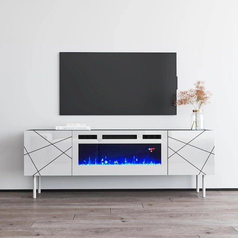 London WH-EF Electric Fireplace 63 TV Stand