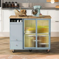 Folding Kitchen Cart with LED Lights