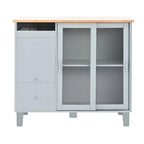 Folding Kitchen Cart with LED Lights