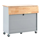 Folding Kitchen Cart with LED Lights