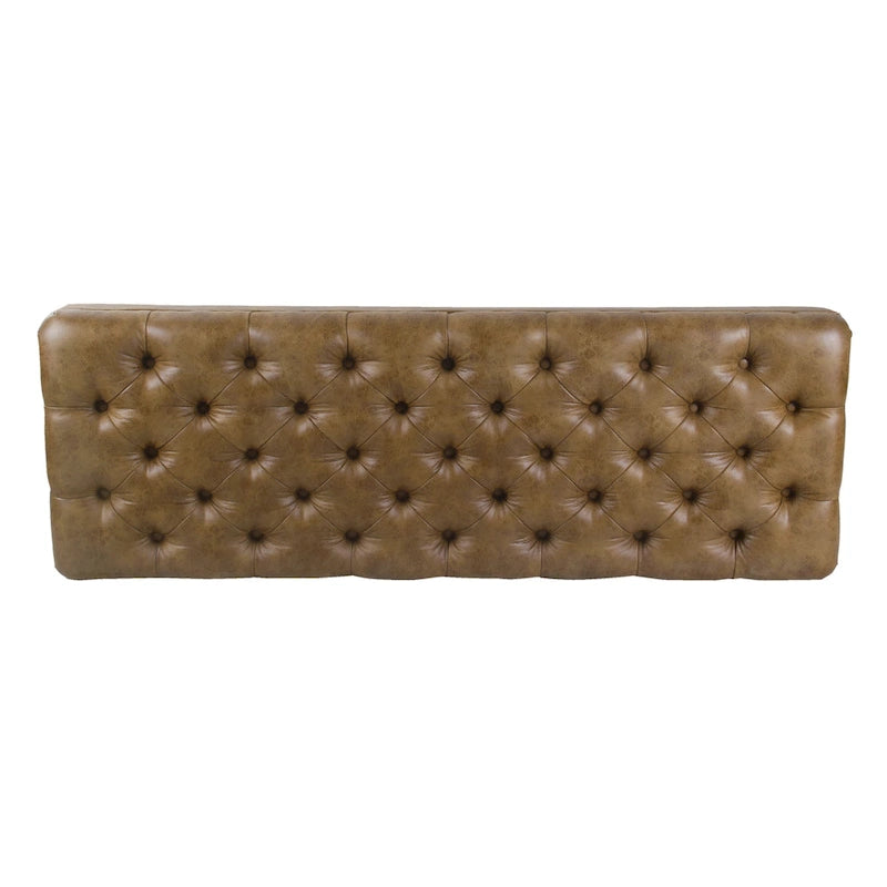 HomePop Classic Tufted Top Long Bench - Faux Leather