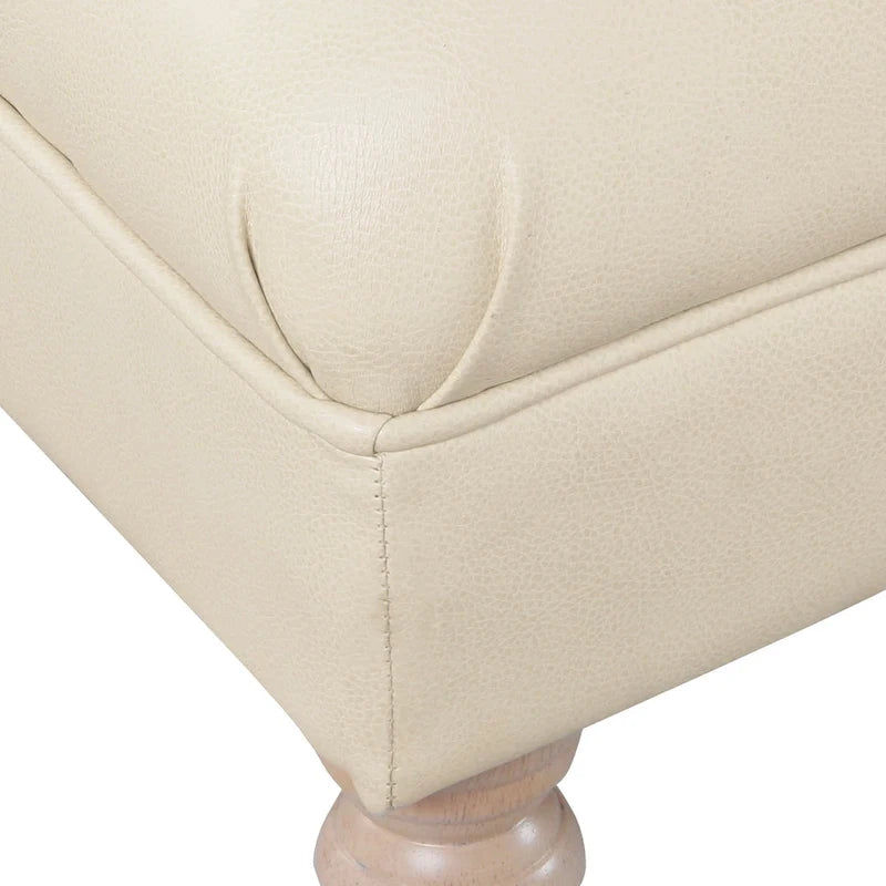 HomePop Classic Tufted Top Long Bench - Faux Leather