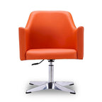 Manhattan Comfort Pelo Polished Chrome Faux Leather Adjustable Height Swivel Accent Chair