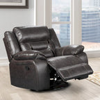 Roundhill Furniture Elkton Manual Motion Recliner, Dark Chestnut