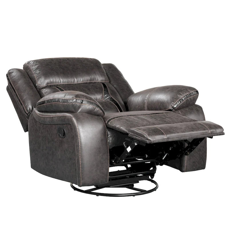 Roundhill Furniture Elkton Manual Motion Recliner, Dark Chestnut