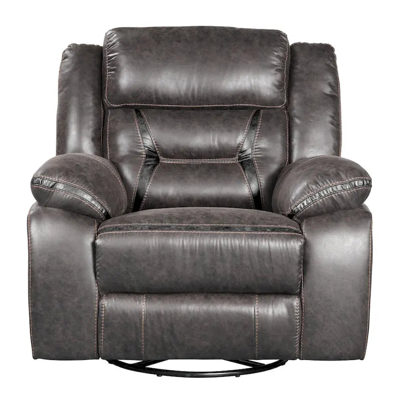 Roundhill Furniture Elkton Manual Motion Recliner, Dark Chestnut