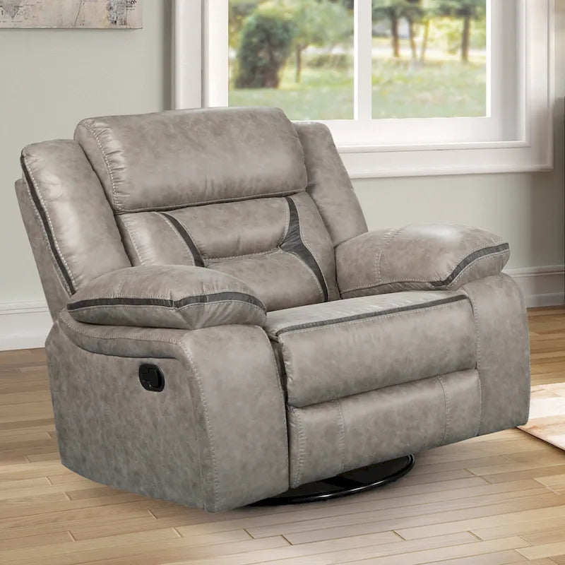 Roundhill Furniture Elkton Manual Motion Recliner, Dark Chestnut