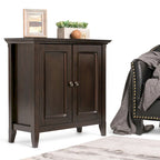 WYNDENHALL Halifax Solid Wood Transitional Low Storage Cabinet - 32w x 14d x 31 h