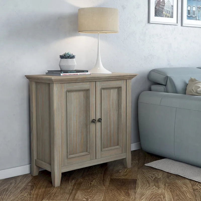 WYNDENHALL Halifax Solid Wood Transitional Low Storage Cabinet - 32w x 14d x 31 h