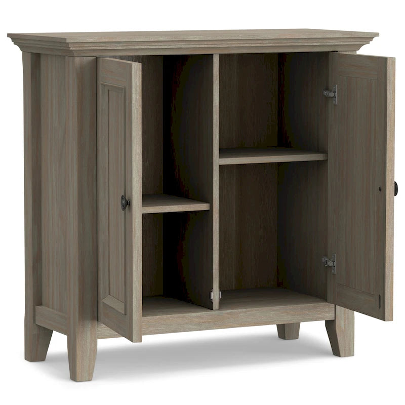 WYNDENHALL Halifax Solid Wood Transitional Low Storage Cabinet - 32w x 14d x 31 h