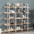 5 Tier Open Bookshelf, Vintage Industrial Style