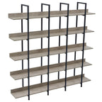 5 Tier Open Bookshelf, Vintage Industrial Style