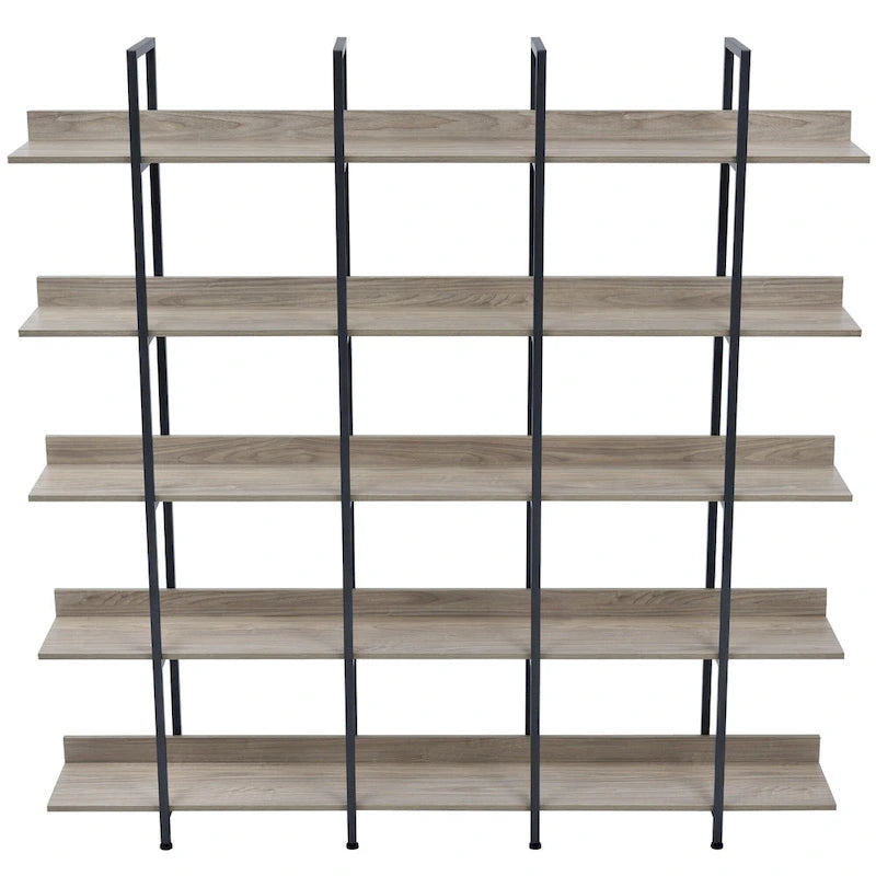 5 Tier Open Bookshelf, Vintage Industrial Style