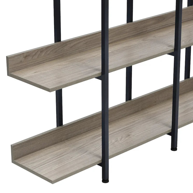 5 Tier Open Bookshelf, Vintage Industrial Style