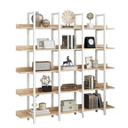 5 Tier Open Bookshelf, Vintage Industrial Style