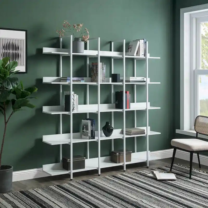 5 Tier Open Bookshelf, Vintage Industrial Style