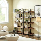 5 Tier Open Bookshelf, Vintage Industrial Style