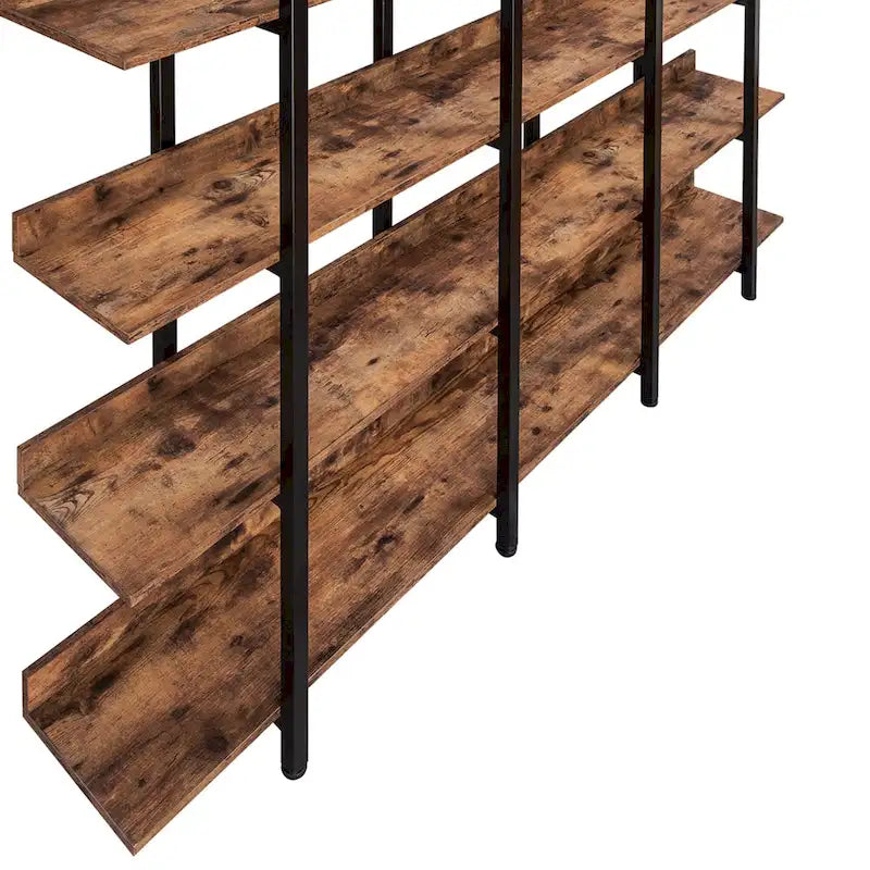 5 Tier Open Bookshelf, Vintage Industrial Style