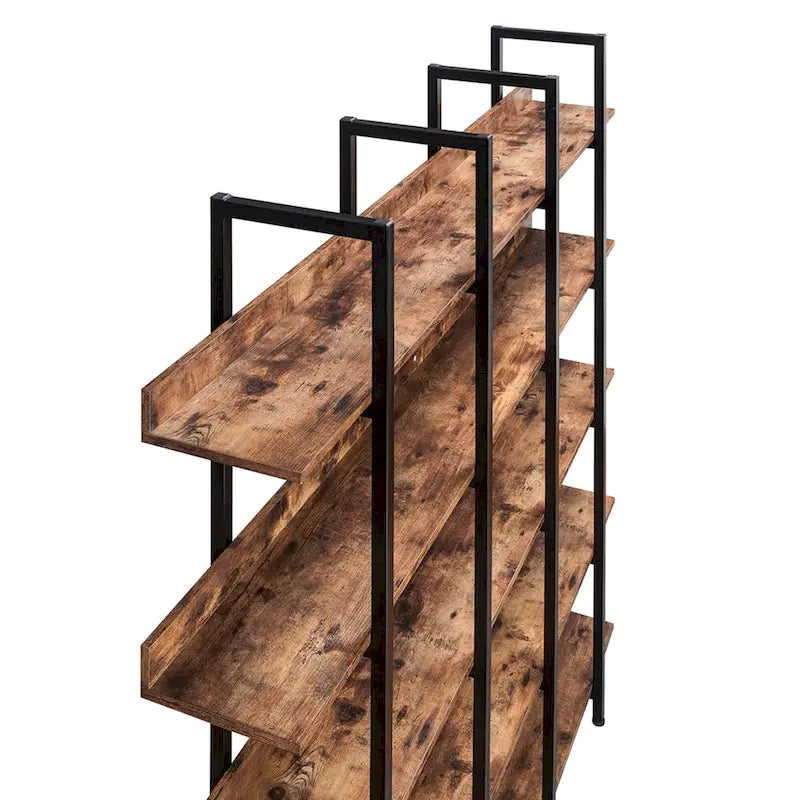 5 Tier Open Bookshelf, Vintage Industrial Style
