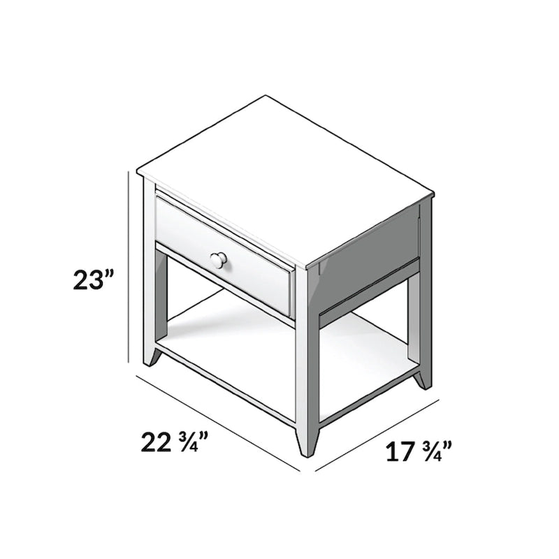 Plank and Beam Nightstand with Drawer and Shelf