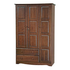 3-Door Wardrobe Armoire - White/Mocha/Java - Solid Wood