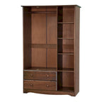 3-Door Wardrobe Armoire - White/Mocha/Java - Solid Wood