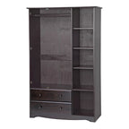 3-Door Wardrobe Armoire - White/Mocha/Java - Solid Wood