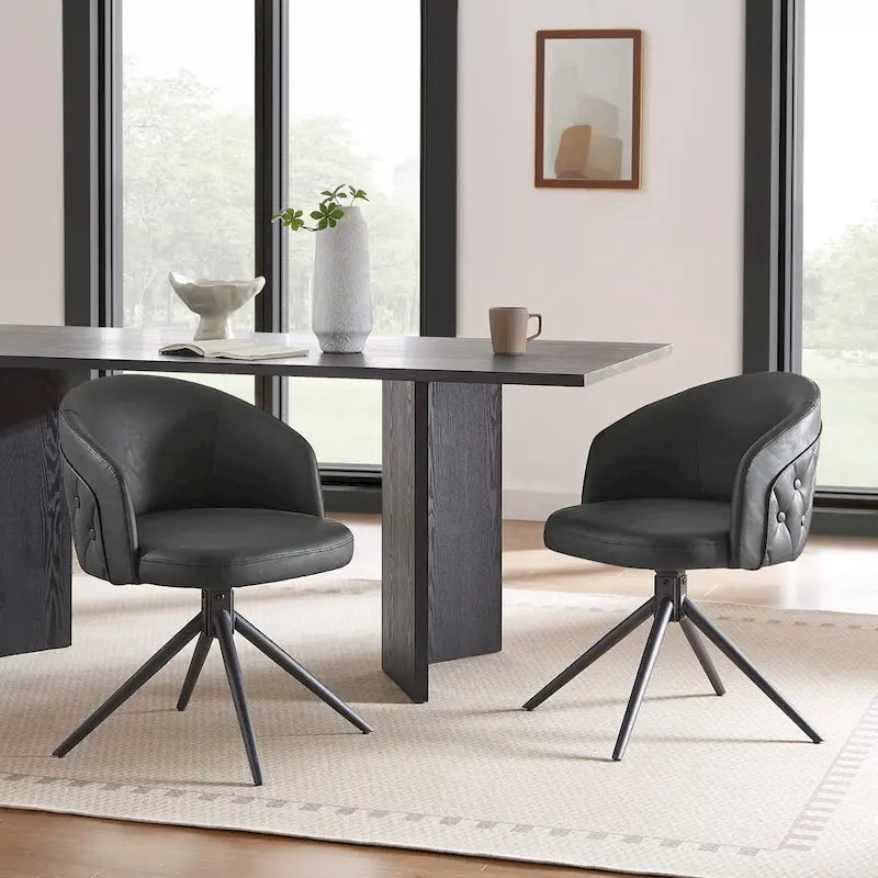 Art Leon Faux Leather Swivel Home Office Chair