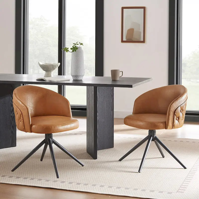 Art Leon Faux Leather Swivel Home Office Chair