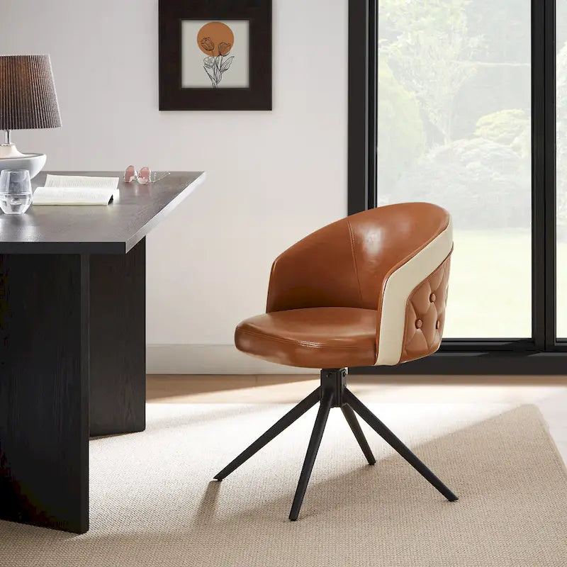 Art Leon Faux Leather Swivel Home Office Chair