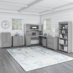 Fairview 60W L Shaped Desk and Storage Cabinet by Bush Furniture