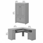 Fairview 60W L Shaped Desk and Storage Cabinet by Bush Furniture