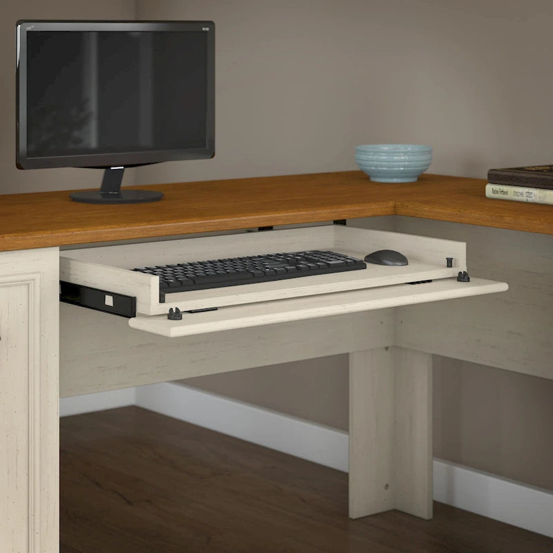 Fairview 60W L Shaped Desk and Storage Cabinet by Bush Furniture