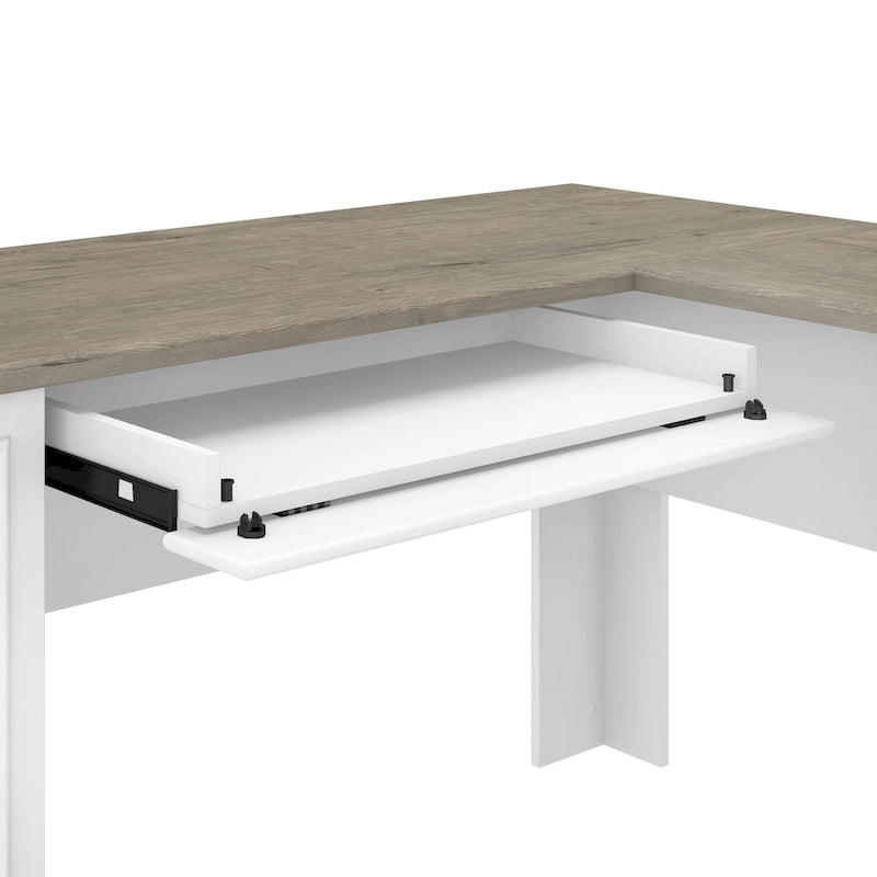 Fairview 60W L Shaped Desk and Storage Cabinet by Bush Furniture