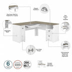 Fairview 60W L Shaped Desk and Storage Cabinet by Bush Furniture