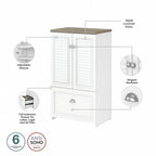 Fairview 60W L Shaped Desk and Storage Cabinet by Bush Furniture