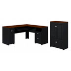 Fairview 60W L Shaped Desk and Storage Cabinet by Bush Furniture